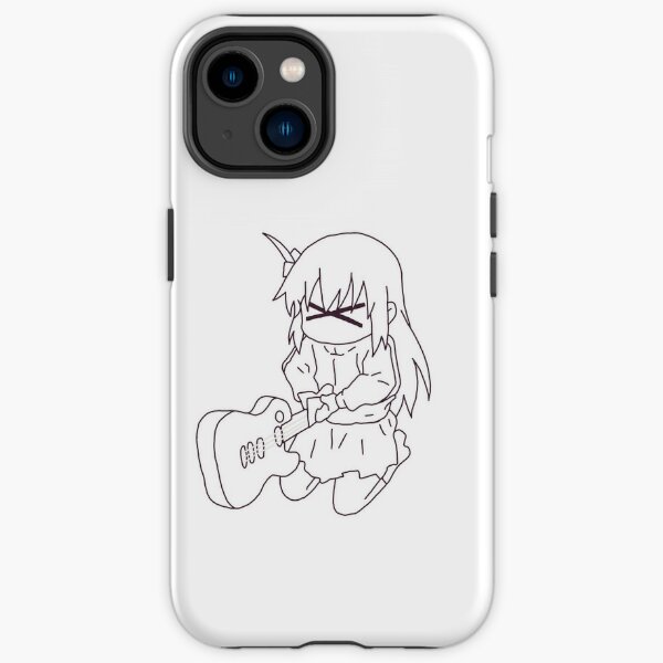 Bocchi the rock hitori gotou guitar black line art iPhone Tough Case RB2706 product Offical bocchi the rock Merch