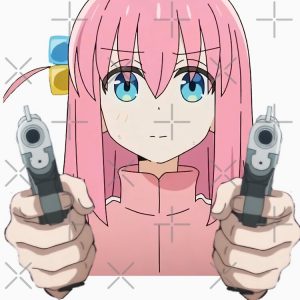 Bocchi with gun - Bocchi the Rock Pullover Hoodie RB2706 5 - Bocchi the Rock Merch artwork Offical bocchi the rock Merch