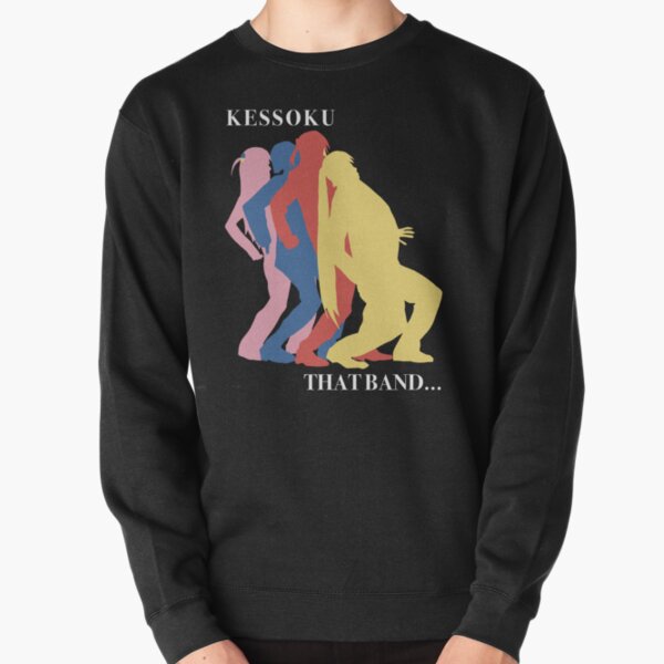 Bocchi the rock : Kessoku - That band parody album cover with the member of 4 : hitori goto, ryo yamada, nijika ichiji, ikuyo kita | Black Pullover Sweatshirt RB2706 product Offical bocchi the rock Merch